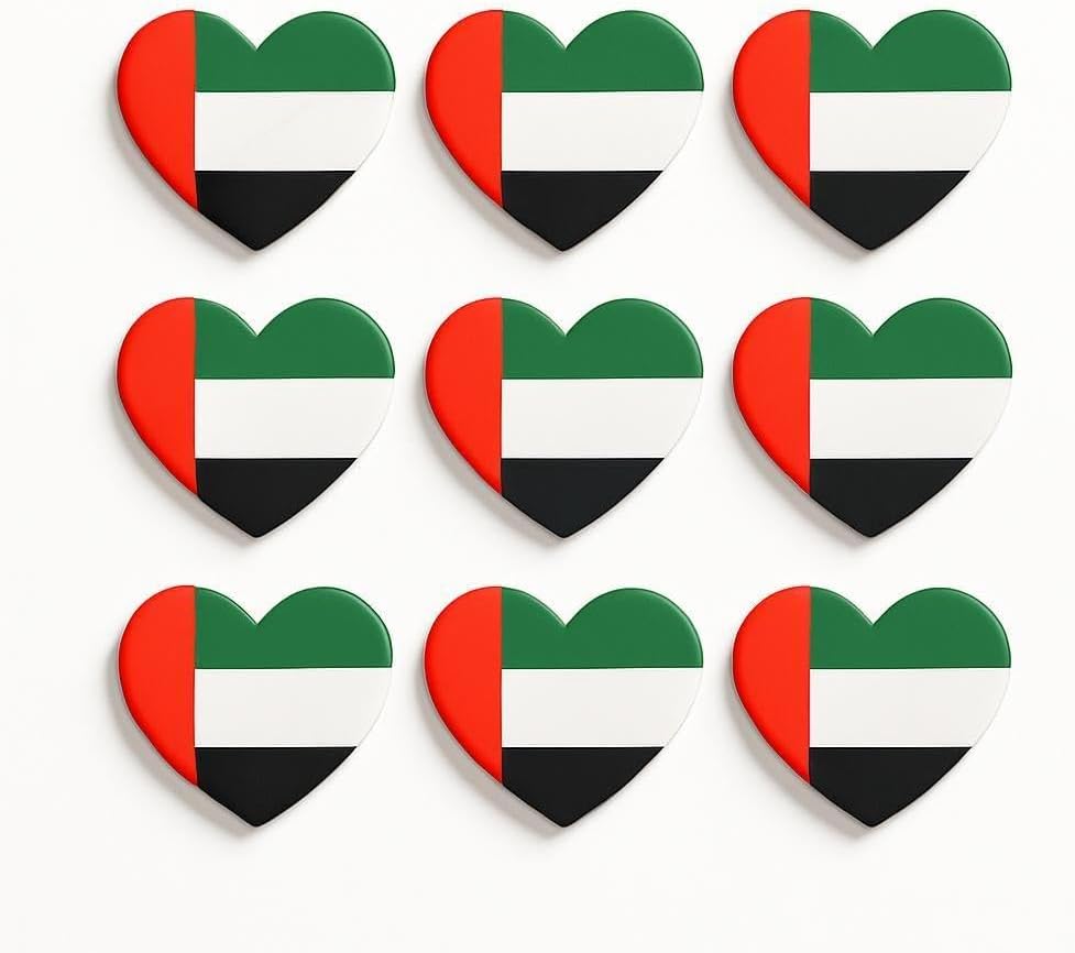 240 Pieces 5 Sheets Heart Shaped UAE Stickers for Crafts (Decor & DIY)