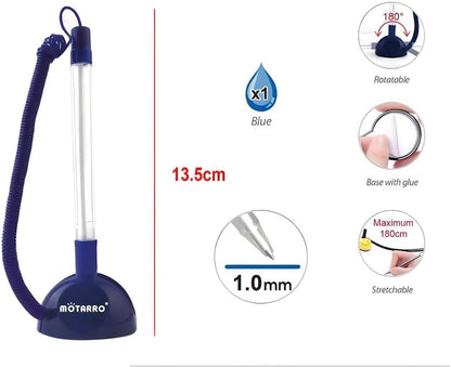 1.0mm Pen with Stand, 13.5cm Blue Writing Instrument