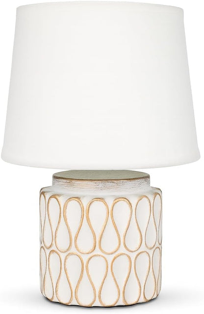 White Ceramic Table Lamp with Modern Design for Home and Office Decor