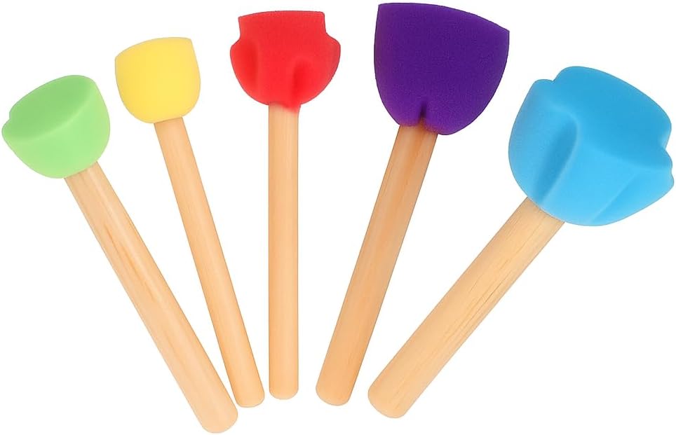 5 Pieces Sponge Brush, 8cm, Assorted Colors