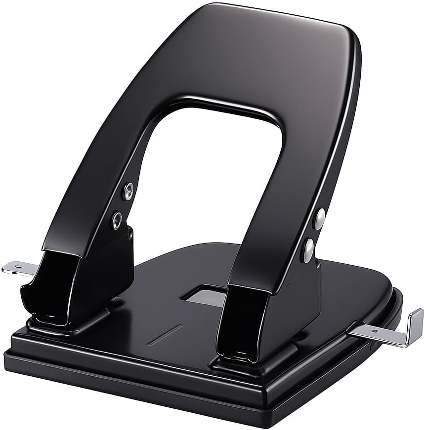 Heavy Duty 2-Hole Punch, 30 Sheets Capacity – Durable Metal Puncher for Office & School, Adjustable Paper Guide, Ergonomic Handle, Precise Hole Punching, Ideal for Filing & Organizing