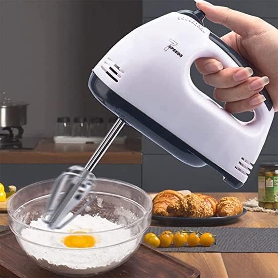 96 Pieces Electric Hand Mixer 7-Speeds (Powerful Handheld Mixer with Turbo Boost – Lightweight and Ergonomic Design – White – Perfect for Baking – Whipping – Mixing and Beating)