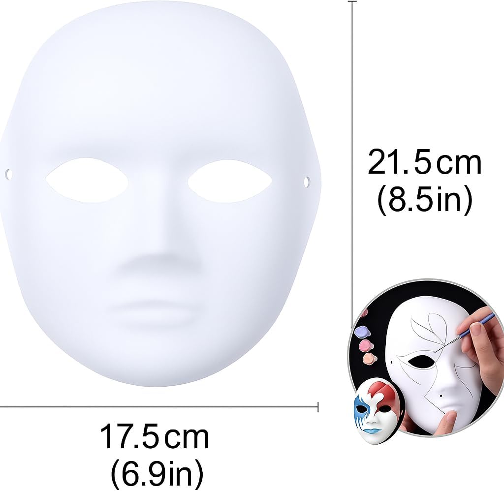 144 Pieces Painting Masks (21.5cm x 17.5cm White for Art Projects – Crafting – and DIY)
