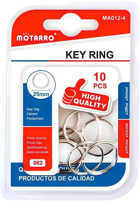 144 Pieces Key Ring Set 10 Pieces (25mm Metal Split Rings for Keys – Crafts – and Accessories)