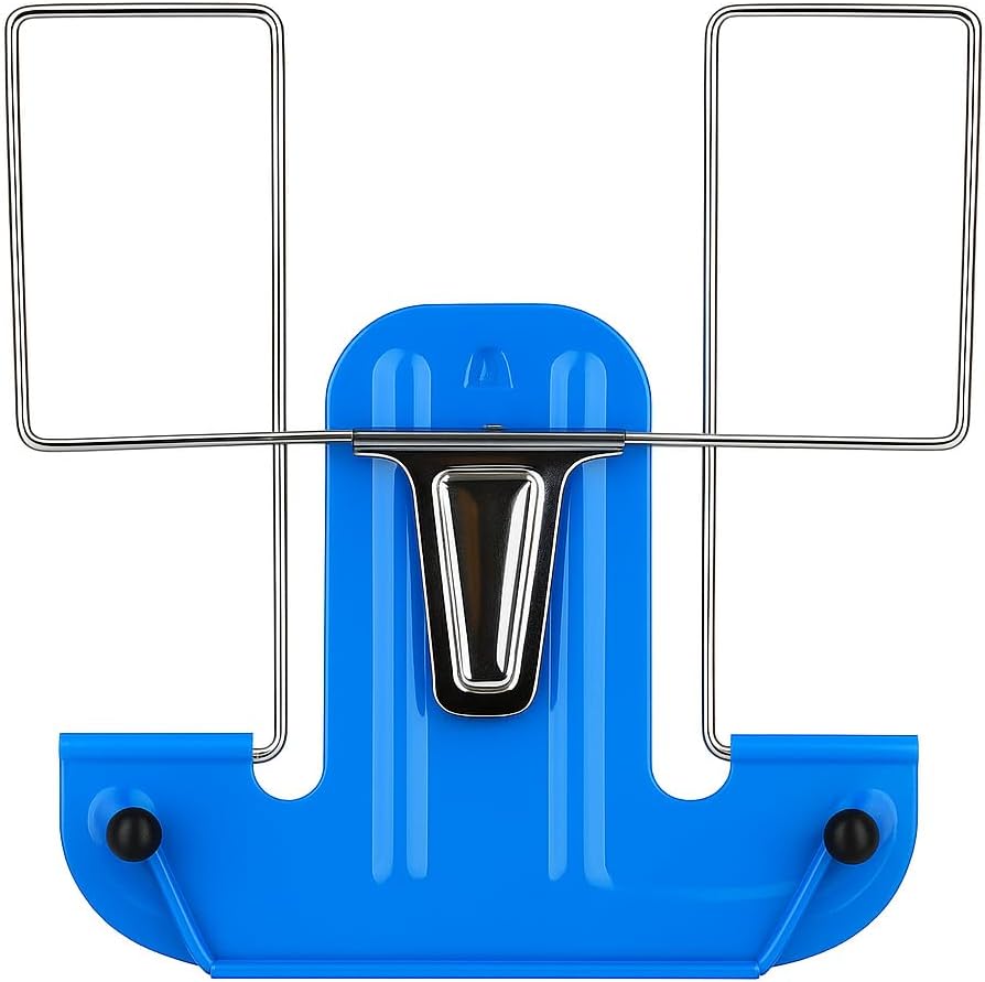 96 Pieces Metal Desk Lectern Book Stands (Adjustable Reading Stand for Books – Tablets & Documents – Sturdy Foldable Desktop Holder (230mm – Blue))