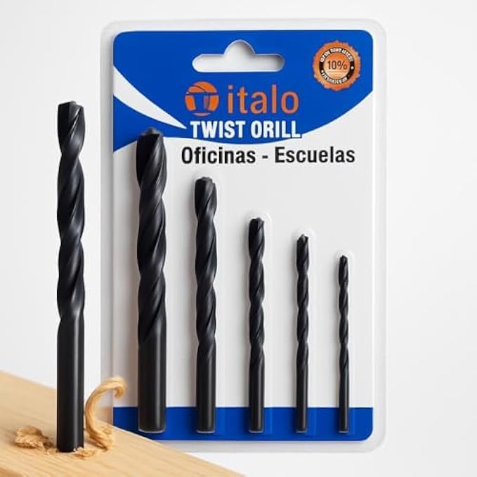 Twist Drill Bits Pack of 5 - Assorted Sizes Twist Drill Bit Set for Metal Wood Plastic Straight Shank