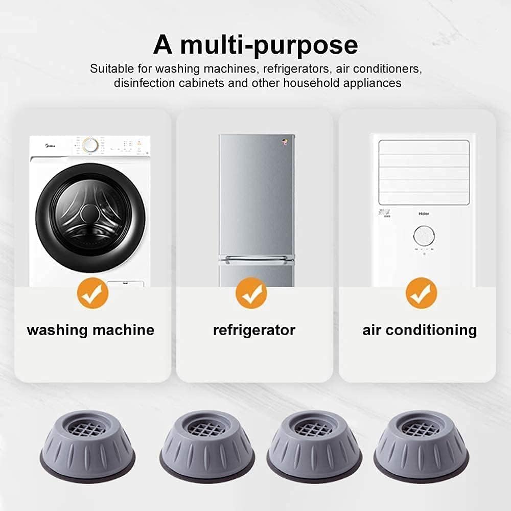 120 Pieces Anti Vibration Pads for Washer Dryer (4pc Set – Slip Resistant – Noise & Vibration Reducing Rubber Feet – Shock Absorbing – Durable Washer Accessories - Grey)