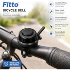 144 Pieces Bicycle Bells (Loud Clear Ring Bike Handlebar Bell with Thumb Press Lever – Compact Lightweight Easy-Install Cycling Safety Bell – Black)