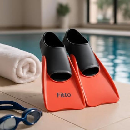 Red Swim Training Fins - Size M, Pack of 1 Pair