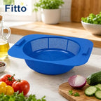 120 Pieces Blue Plastic Drain Tray Baskets for Sink (Fruit Vegetable Washing Colander – Deep Basket with Handles)