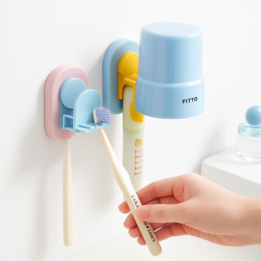 120 Pieces Suction Cup Toothbrush holders (Space-Saving Design – Blue)