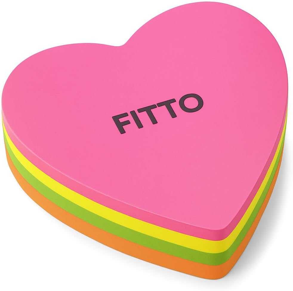 240 Pieces 100 Sheets Heart Shaped Sticky Notes (Assorted Colors for Office & Home)