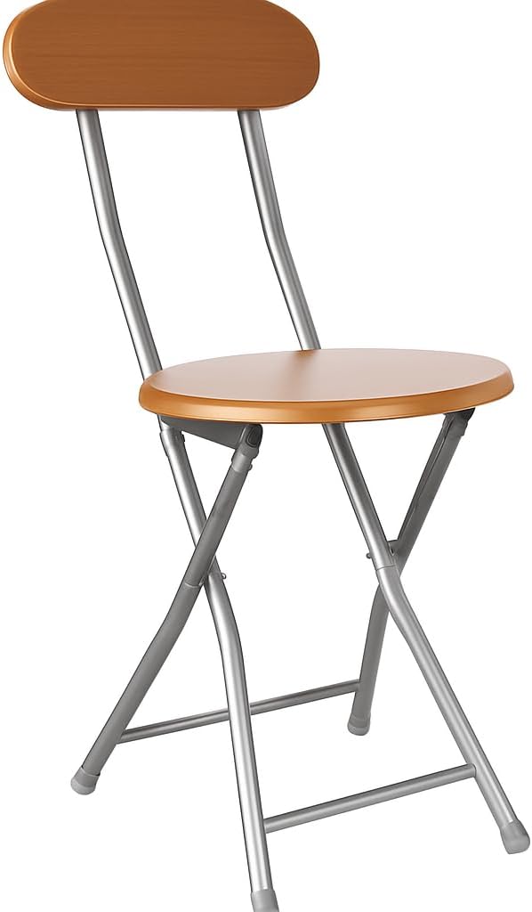 Homestyle Wooden Folding Stool, With Back Support