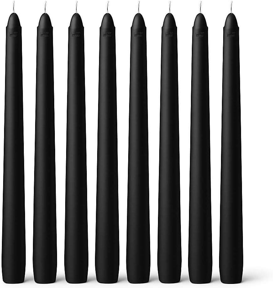 120 Pieces Tall Taper Candles Pack of 10s (Black Tapered Candles for Home Décor – Wedding Centerpiece – Party & Event Lighting – 1.5x19cm)