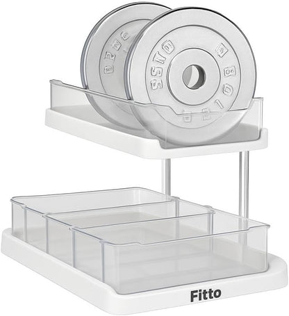 Multi-Tier Sink Storage Rack – White – Durable PET, PP & Stainless Steel – 36cm x 25.1cm x 26cm