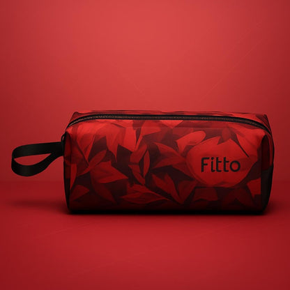 Red Pattern Pencil Pouch 20.5x6.5x5cm School & Office Storage Bag