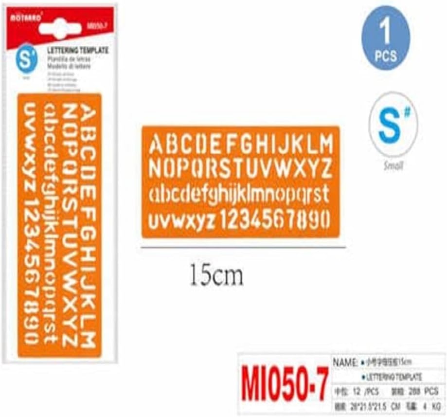 240 Pieces Lettering Templates (15cm Orange - Upper & Lower Case Letters and Numbers)