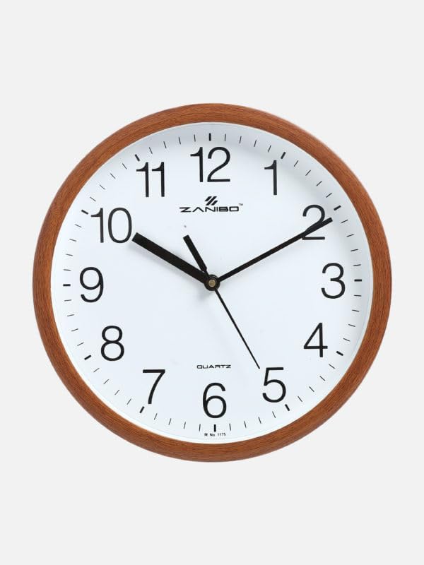 72 Pieces Wooden Finish Frame Wall Clock - Modern Silent Quartz Clocks with Easy-to-Read Numbers | Classic Decorative Timepiece for Home (Office – Living Room – or Kitchen | Durable and Elegant Design)