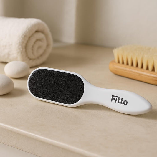 Stone Foot Scrubber - Pedicure Foot File with Handle for Smooth Feet