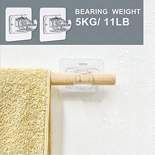 96 Pieces Nail-Free Adjustable Rod Holders (Transparent & White – PVC – 6×6 cm – Pack of 6)