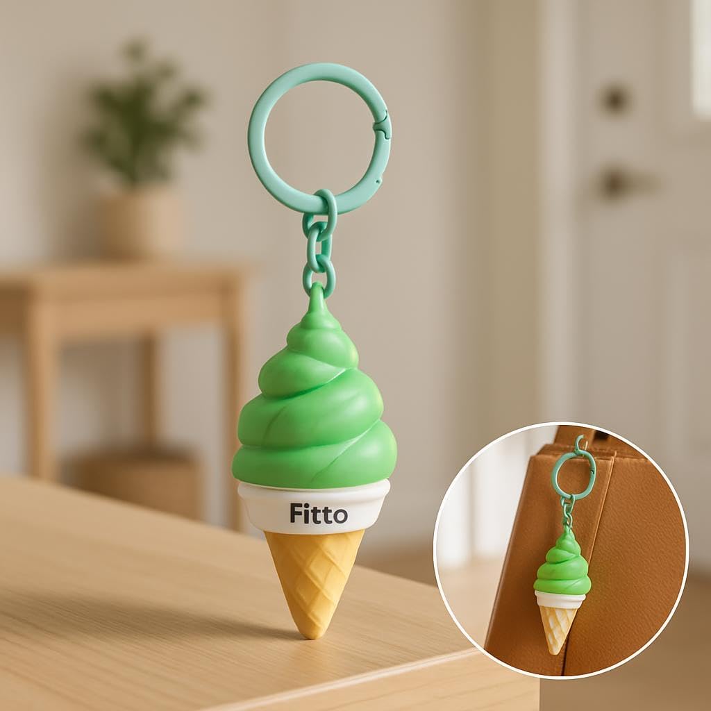 96 Pieces Creative Ice Cream Keychain - PVC & Rubbers (Green)
