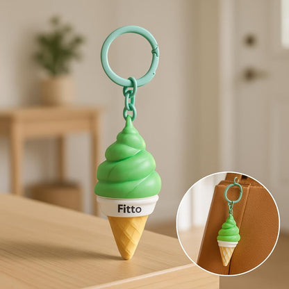 Creative Ice Cream Keychain - PVC & Rubber, Green