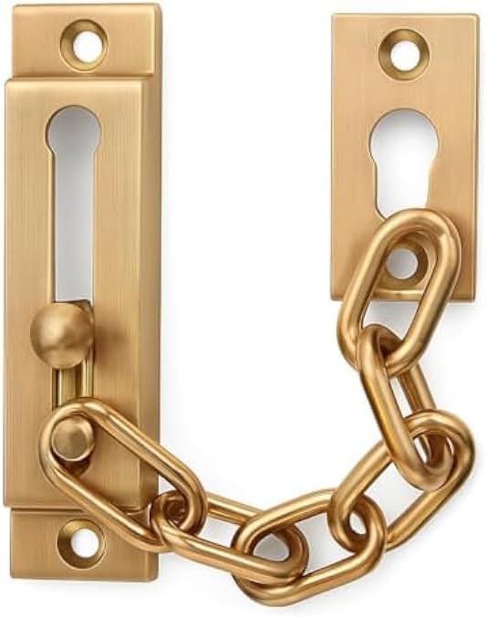 120 Pieces Copper Plated Heavy Duty Door Chain Lock - Security Chain Latches for Front Door (Door Safety Chain for Home Hotel Apartment)