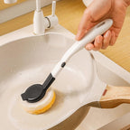 144 Pieces Long Handled Wood Pulp Cotton Pot Brushes (Ergonomic Design)