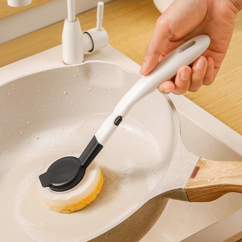 144 Pieces Long Handled Wood Pulp Cotton Pot Brushes (Ergonomic Design)