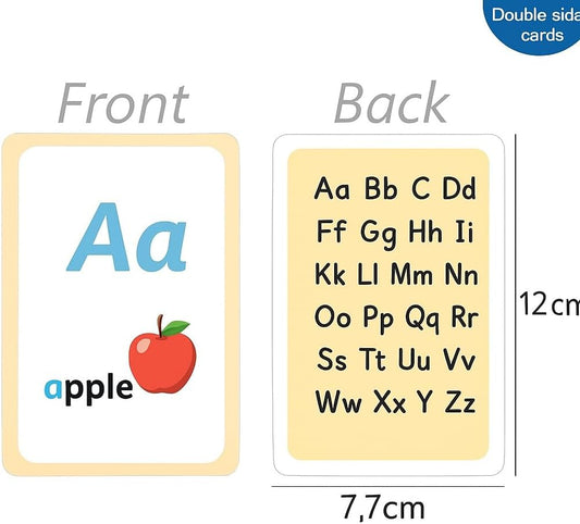 36 Sheets Alphabet Series Flash Cards 12x7.7cm Learning Tool for Kids
