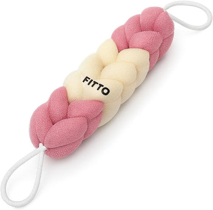 Stretchable Braided Back Scrub Bath Sponge, Exfoliating Loofah Shower Scrubber for Back, Neck & Hard-to-Reach Areas,Assorted