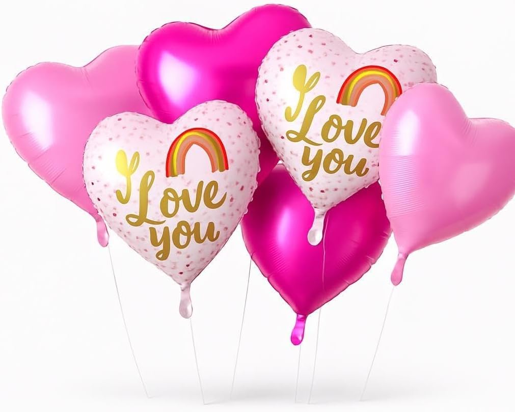 120 Pieces I Love You Foil Balloons (18 Inch Pack of 5 – Party Decoration)