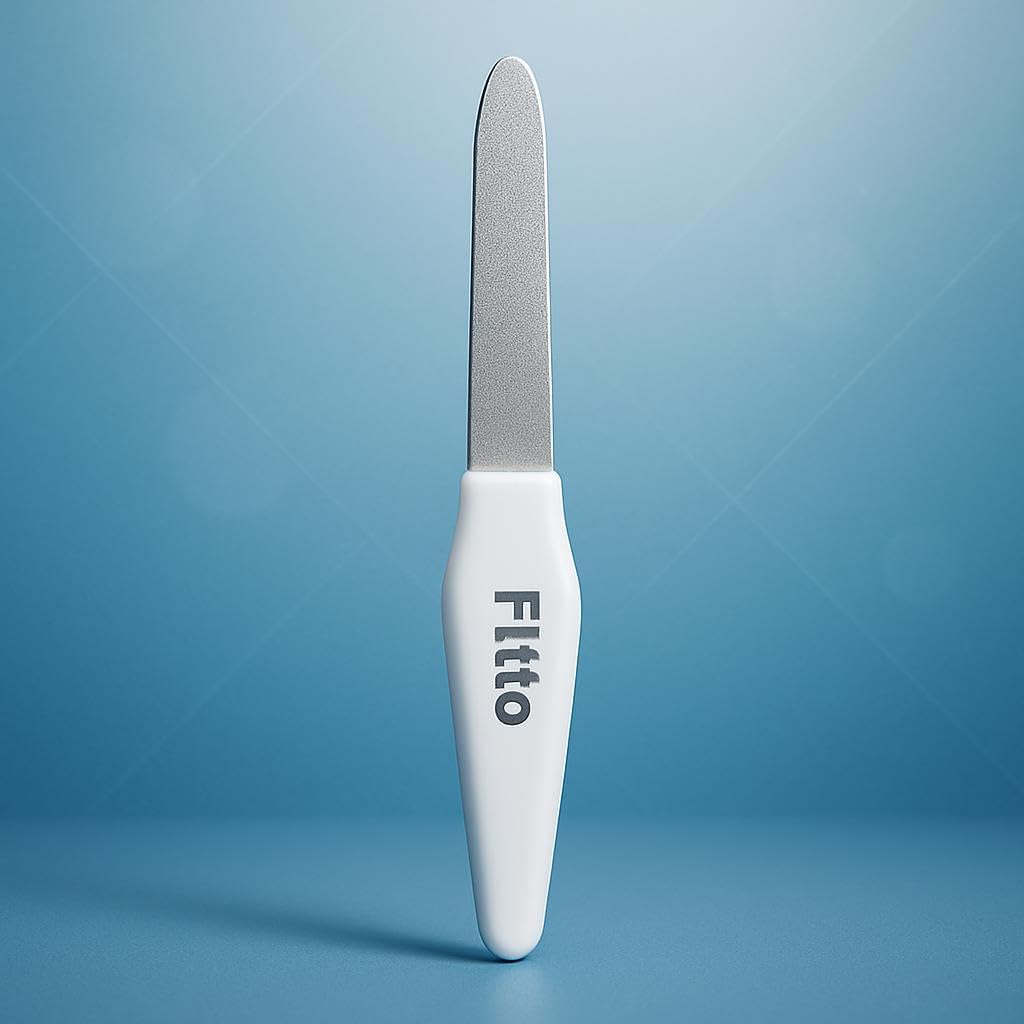 Sapphire Nail File with Plastic Handle, Pack of 1 – Durable & Gentle for Natural Nails, Manicures & Pedicures, Smooths Rough Edges, Ideal for Filing and Shaping Nails