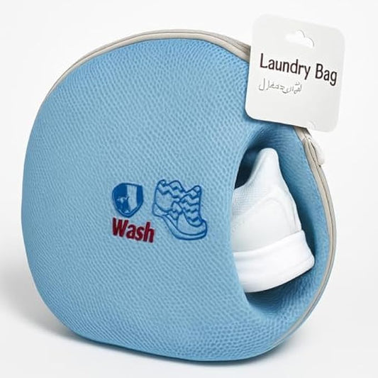 Large Blue Laundry Bag - Big Foldable Mesh Clothes Bag, Travel Laundry Sack & Reusable Dirty Clothes Hamper for Home, Gym