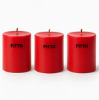96 Pieces Pillar Candle Red Unscented 3 Piece Sets (5x5cm for Home Decor – Weddings – Events & Relaxation)