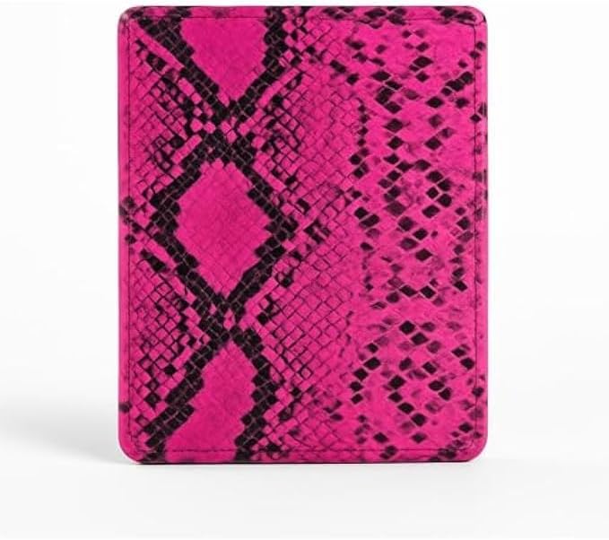 Square Pink Printed Wall Mirror - Decorative Square Vanity Mirror for Bathroom, Bedroom, Makeup, Hanging or Tabletop