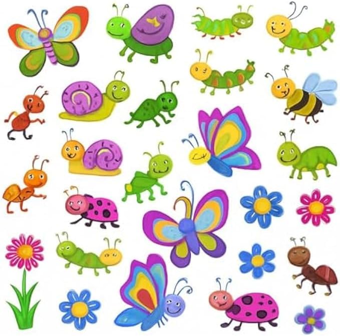 120 Pieces Garden Educational Stickers for Kids (Nature – Flowers & Insects Classroom Reward Stickers for Preschool Learning – Scrapbook – Crafts & Planners)