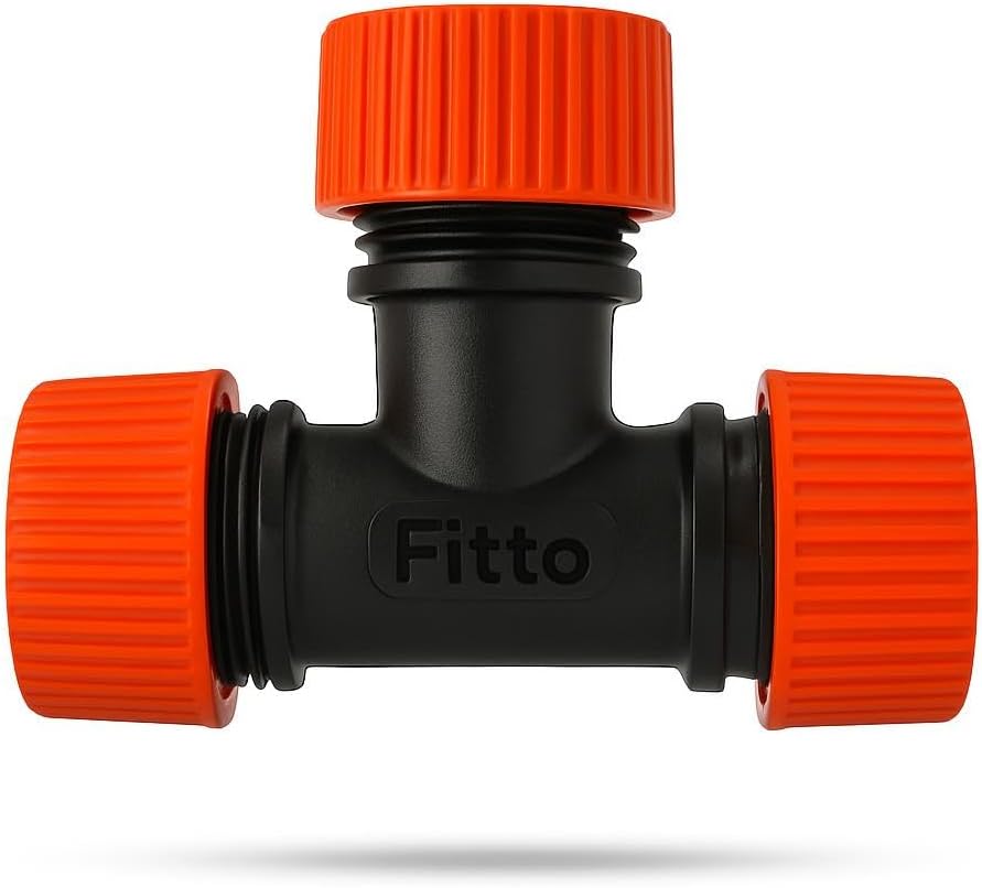 120 Pieces T-Shaped Plastic Connector Fittings with Orange Threaded Ends for Irrigation and Plumbing