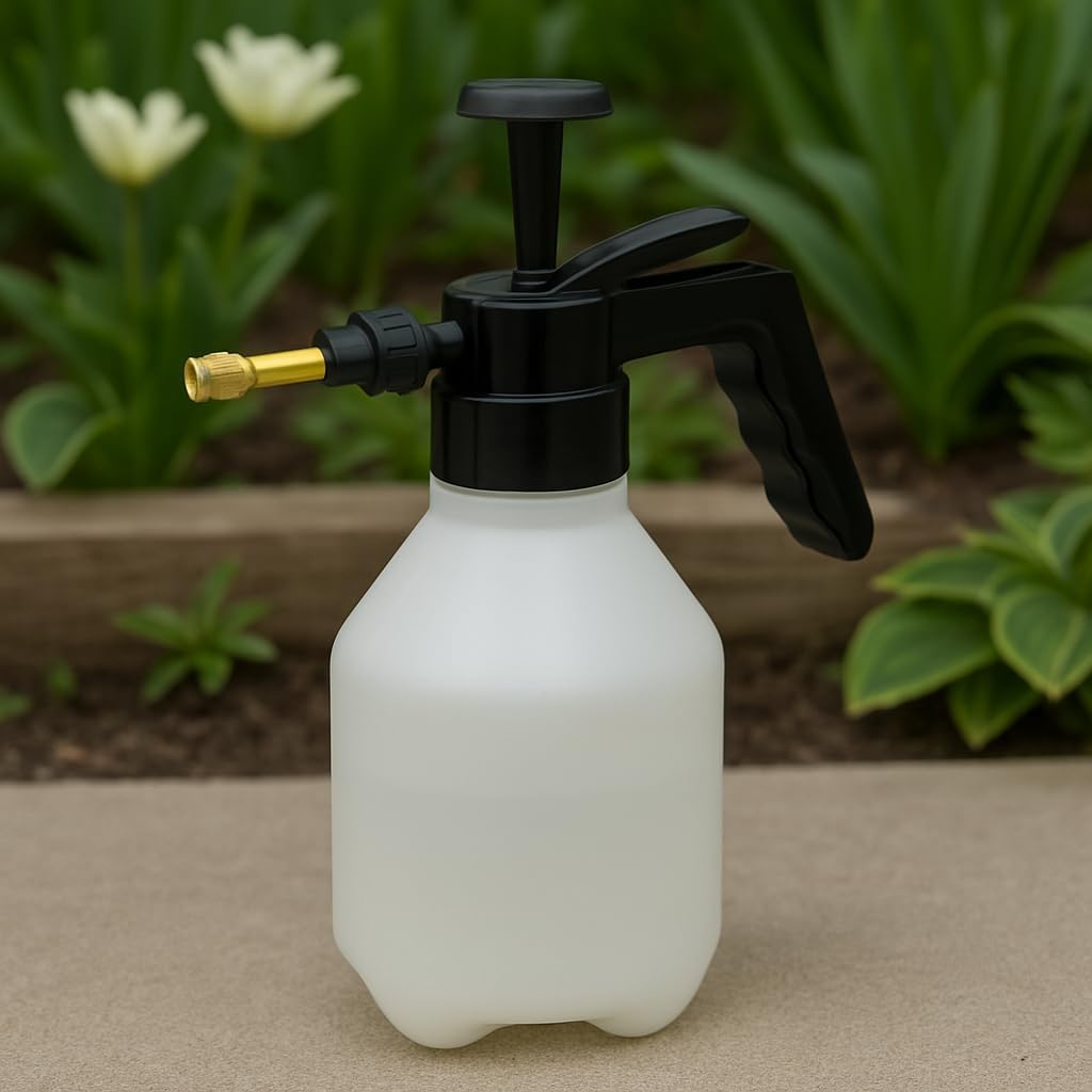 1.5 Litre Handheld Sprayer with Adjustable Brass Nozzle – Rigid Plastic Housing for Home, Detailing, Garden & Horticulture – Compact, Translucent Tank with Graduated Markings & Extended Lifespan