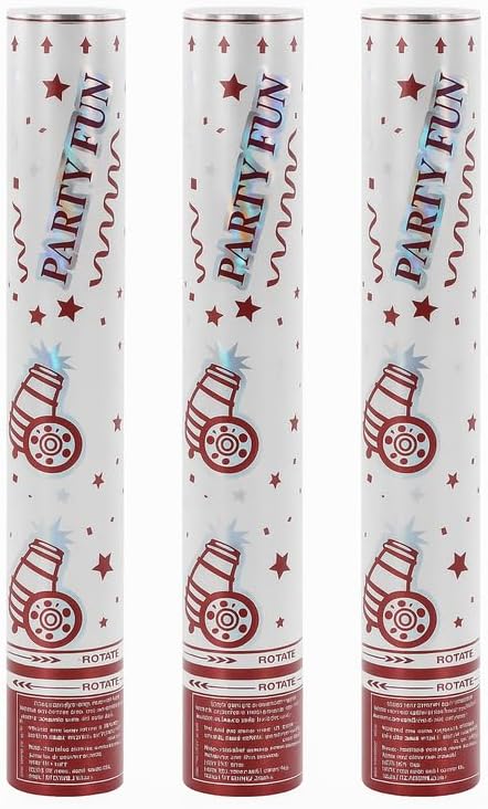 Party Poppers 3 Pack, 30cm Length, Celebration Supplies for Birthdays, Weddings, Events