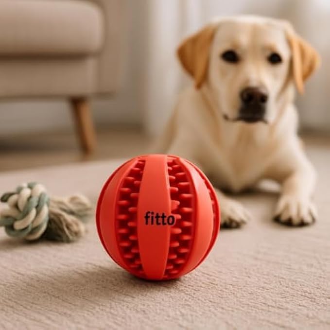 144 Pieces Red Pet Toy Balls (5x5cm - Small Dog & Cat Play Fetch Toss Chew Ball for Puppies Kittens Indoor Outdoor)