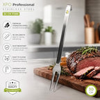 96 Pieces Stainless Steel Serving Forks (30 cm with Long Handle and Hanging Hook – Rust Resistant Kitchen Fork for Carving Meat – Serving and Everyday Cooking – Silver)