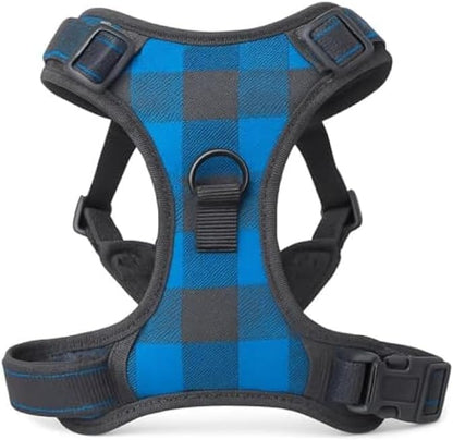 Dog Harness Blue Large L 32x30cm Adjustable Padded No-Pull Vest Pet Harness for Walking Training Reflective Nylon
