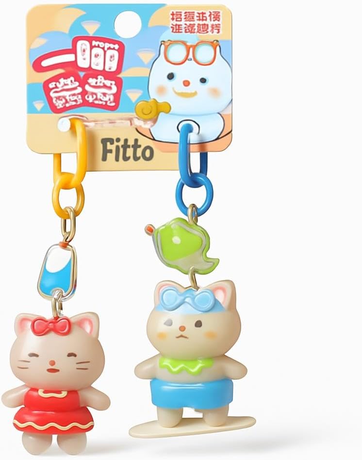 96 Pieces Cartoon Cat and Bear Characters - Fun Animal Series Pack of 2s