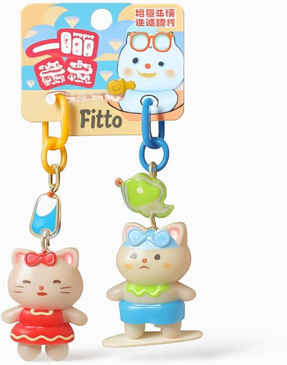 Cartoon Cat and Bear Characters - Fun Animal Series Pack of 2
