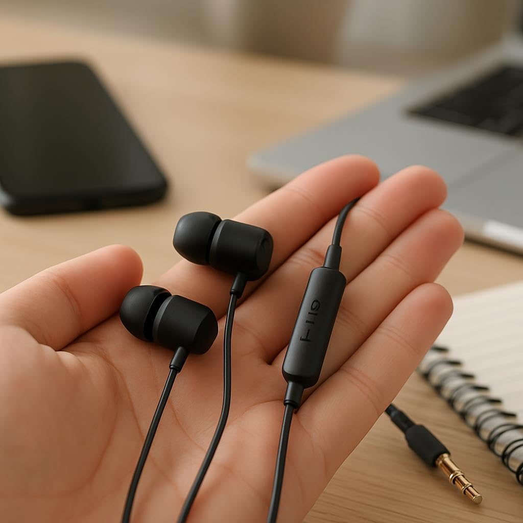 3.5mm In-Ear Earphones with Woofer, Microphone & Controller for Android & Computer