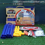 96 Pieces 2-in-1 Outdoor Sports Play Set: Basketballs (Football Combo for Versatile Backyard Fun)