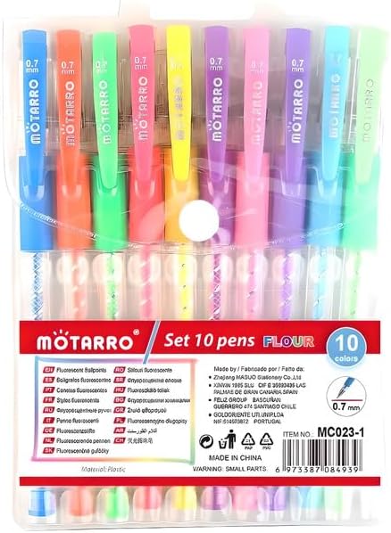 96 Pieces 10 Pieces Gel Pens -s (0.7mm Fine Tip – 15cm Assorted Colors)
