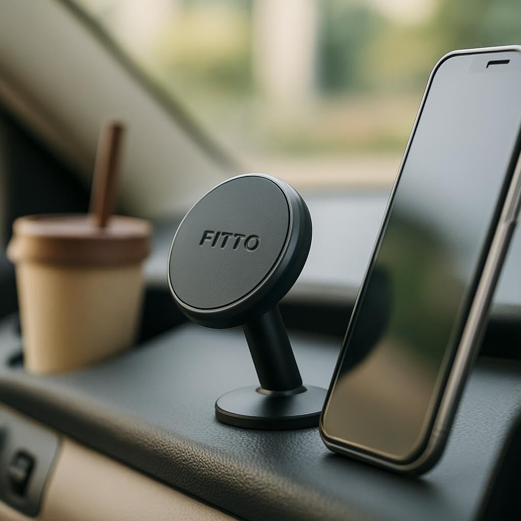 Magnetic Mobile Holder for Car, Black Bracket for Easy Phone Access