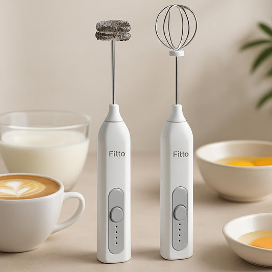 USB Rechargeable Milk Frother and Whisker 2-in-1 - White